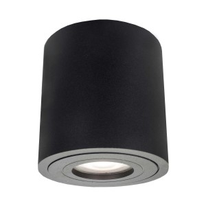Oczko Faro XL natynkowa 1xGU10 czarna IP65 LP-6510/1SM XL BK Light Prestige