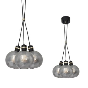 Lampa wisząca OMEGA BLACK/GOLD 3xE27 MLP6532 Milagro