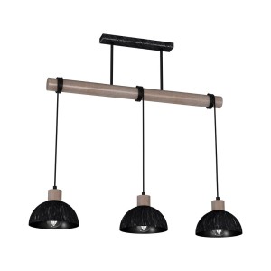 Lampa wisząca ERIK Sawn black/Patinated wood 3XE27 MLP7640 Milagro