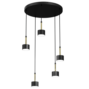 Lampa wisząca ARENA BLACK/GOLD 5xGX53 MLP7763 Milagro