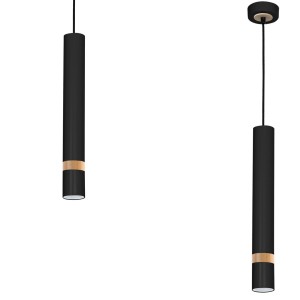 Lampa wisząca JOKER BLACK/WOOD 1xGU10 MLP6305 Milagro