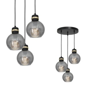 Lampa wisząca OMEGA BLACK/GOLD 3xE27 MLP6533 Milagro