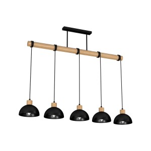 Lampa wisząca ERIK Black/Wood 5xE27 MLP7227 Milagro