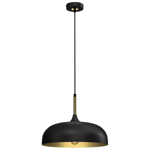 Lampa wisząca LINCOLN BLACK/GOLD 1xE27 35cm MLP8030 Milagro