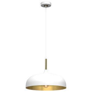 Lampa wisząca LINCOLN WHITE/GOLD 1xE27 35cm MLP8031 Milagro