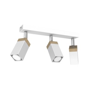 Lampa sufitowa SOLO SAWN WHITE / PATINATED WOOD 3x mini GU10 MLP7479 Milagro