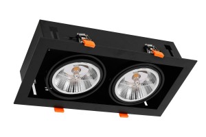 Oprawa Podtynkowa Plaza 2xGU10 AR111 Czarna ML4742 Milagro