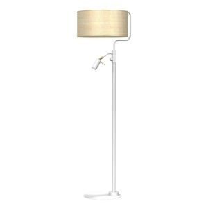 Lampa podłogowa MARSHALL WHITE / RATTAN 1xE27 + 1x mini GU10 MLP7492 Milagro