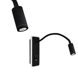 Lampka nocna BASE 8W+2W BLACK ML63500 Milagro
