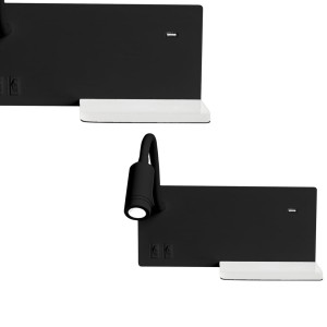 Lampa nocna z półką SHELF BLACK LED 4W+5W+2W ML6344 Milagro