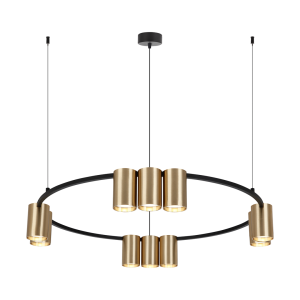 Lampa wisząca (koło) GENESIS BLACK GOLD 10xGU10 ML0375 Milagro