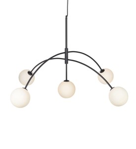 HEAVEN Pendant 5L Black/Opal 107560 Markslojd