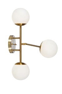TRINITY Wall 3L Brass/White 108254 Markslojd