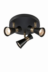 FOLIE Ceiling Round 3L Black/Antique Brass 108626 Markslojd