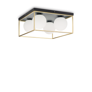 LINGOTTO PL4 antyczny mosiądz/biały 198156 Ideal lux