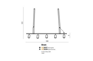 Lampa wisząca BIRAM czarna / chrom AZ2638 Azzardo