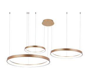 Lampa wisząca AGNES PENDANT 38+58+78 DIMM CCT SWITCH Złoty / biały AZ5026 AZzardo