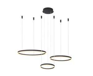 Lampa wisząca HALO PENDANT 80+60+40 CCT Czarny Sterowanie pilotem AZ4972 AZzardo