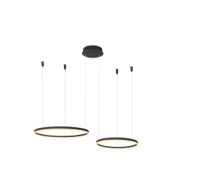 Lampa wisząca HALO PENDANT 80+60 CCT Czarny Sterowanie pilotem AZ4978 AZzardo