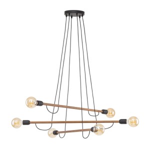 HELIX WOOD ORZECH LAMPA WISZĄCA 6 PŁ 4950 TK Lighting