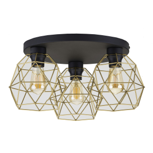 GALAXY BLACK/GOLD LAMPA SUFITOWA 3 PŁ KOŁO 3458 TK Lighting