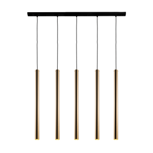 Lampa wisząca Akadi 5 - Mosiądz polerowany-czarna (700 mm) 8887 Antigo/Amplex