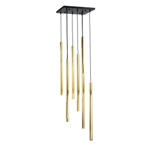 Lampa wisząca Akadi 8 - Mosiądz polerowany-czarna (700 mm) 8891 Antigo/Amplex