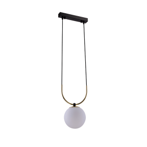 Lampa wisząca Balos - Mosiądz polerowany-czarna 8162 Antigo/Amplex