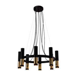 Lampa wisząca Kavos 8 - Mosiądz polerowany-czarna (730 mm) 8372 Antigo/Amplex