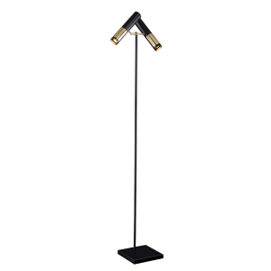 Lampa podłogowa Kavos - Mosiądz polerowany-czarna (1800 mm) 8378 Antigo/Amplex