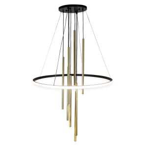Lampa wisząca Luna - Mosiądz mat-czarna 3000K 8978 Antigo/Amplex