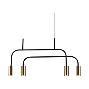 Lampa wisząca Vai 4 - Mosiądz polerowany-czarna (580 mm) 8839 Antigo/Amplex