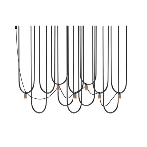 Lampa wisząca Udin 6 - Czarna-platyna mat 9783 Antigo/Dohar