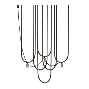 Lampa wisząca Udin 3 - Czarna-platyna mat 9784 Antigo/Dohar