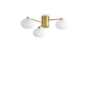 Lampa sufitowa HERMES PL3 D60 OTTONE  IP20 Mosiądz 317007 Ideal lux