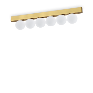 Lampa sufitowa PING PONG PL6 OTTONE 3000K IP20 Mosiądz 328263 Ideal lux