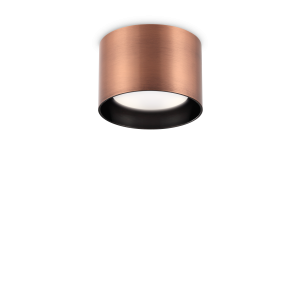 Lampa sufitowa tuba natynkowa SPIKE PL1 ROUND RAME  IP20 Miedź 310893 Ideal lux