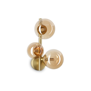 Kinkiet lampa ścienna z szklanymi kloszami PERLAGE AP3 AMBRA  IP20 Bursztyn 322742 Ideal lux