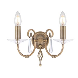Kinkiet Aegean - 2 źródła światła - Postarzany mosiądz AG2-AGED-BRASS Elstead Lighting