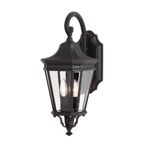 Średnia latarnia naścienna Cotswold Lane - 2 źródła światła FE-COTSLN2-M-BK Elstead Lighting