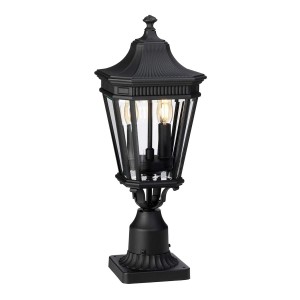 Średnia latarnia cokołowa Cotswold Lane - 2 źródła światła FE-COTSLN3-M-BK Elstead Lighting