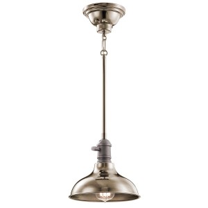 Mała lampa wisząca Cobson - 1 źródło światła - Polerowany nikiel KL-COBSON-MP-PN Elstead Lighting - Retiring