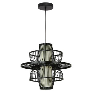 Rattanowa lampa wisząca Astra czarna 1xE27 LP-3110/1P BK Light Prestige