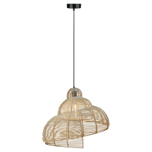 Rattanowa lampa wisząca Shella 60 cm jasne drewno 1xE27 LP-1806/1P 60cm Light Prestige