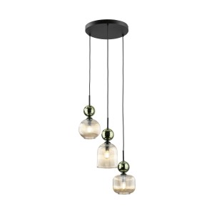 SOPHIA GREEN COGNAC LAMPA WISZĄCA 3XE14 11148 TK Lighting