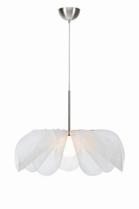 Lampa wisząca STYRKA Nikiel satynowy, biały 1xE27 108818 Markslojd