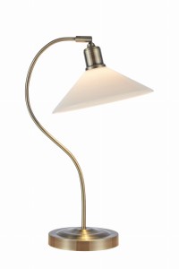 Lampa stołowa VELA Mosiądz antyczny, biały 1xE27 108863 Markslojd