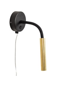 Kinkiet JOLIE Wall 1L Raw Brass/Black 108502 Markslojd