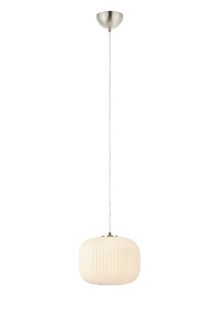 Lampa wisząca SOBER E27 White, Satin Nickel 109008 Markslojd