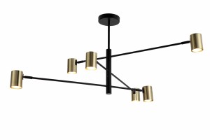 PEN4104-6GD+BK PEDRO LAMPA WISZĄCA ZŁOTO-CZARNA/GOLD-BLACK Zuma Line